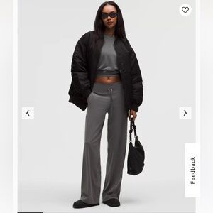 lululemon groove wide leg onyx grey size 0